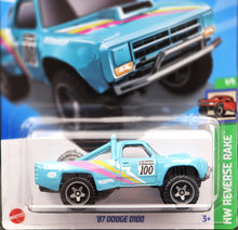 Load image into Gallery viewer, Hot Wheels 2024 &#39;87 Dodge D100 Cyan #38 HW Reverse Rake 1/5 New Long Card
