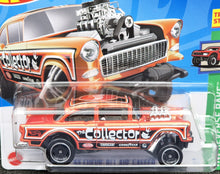 Load image into Gallery viewer, Hot Wheels 2024 &#39;55 Chevy Bel Air Gasser Orange #63 HW Reverse Rake 2/5 New
