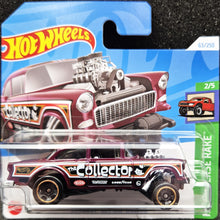Load image into Gallery viewer, Hot Wheels 2024 &#39;55 Chevy Bel Air Gasser Maroon #63 HW Reverse Rake 2/5 New
