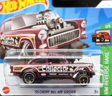 Load image into Gallery viewer, Hot Wheels 2024 &#39;55 Chevy Bel Air Gasser Maroon #63 HW Reverse Rake 2/5 New
