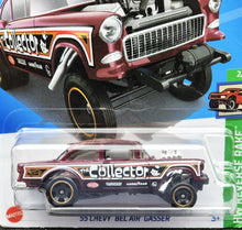 Load image into Gallery viewer, Hot Wheels 2024 &#39;55 Chevy Bel Air Gasser Maroon #63 HW Reverse Rake 2/5 New Long Card
