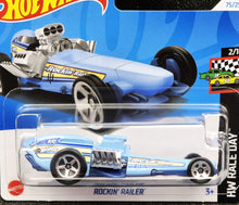Load image into Gallery viewer, Hot Wheels 2024 Rockin&#39;Railer Light Blue #75 HW Race Day 2/10 New
