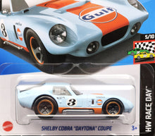 Load image into Gallery viewer, Hot Wheels 2024 Shelby Cobra Daytona Coupe Gulf Racing Blue #122 HW Race Day 5/10 New Long Card
