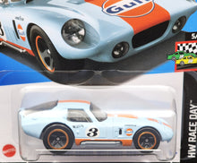 Load image into Gallery viewer, Hot Wheels 2024 Shelby Cobra Daytona Coupe Gulf Racing Blue #122 HW Race Day 5/10 New Long Card
