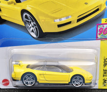 Load image into Gallery viewer, Hot Wheels 2024 &#39;90 Acura NSX Yellow #175 HW: The &#39;90s 2/10 New Long Card
