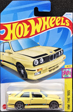 Load image into Gallery viewer, Hot Wheels 2024 &#39;92 BMW M3 Light Yellow #195 HW: The &#39;90s 4/10 New Long Card
