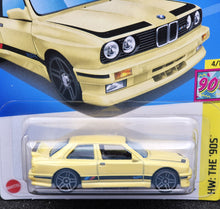 Load image into Gallery viewer, Hot Wheels 2024 &#39;92 BMW M3 Light Yellow #195 HW: The &#39;90s 4/10 New Long Card
