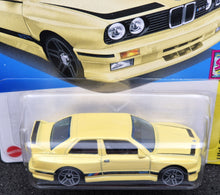 Load image into Gallery viewer, Hot Wheels 2024 &#39;92 BMW M3 Light Yellow #195 HW: The &#39;90s 4/10 New Long Card
