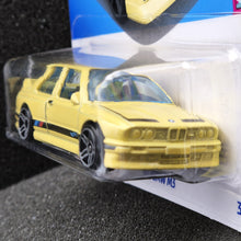 Load image into Gallery viewer, Hot Wheels 2024 &#39;92 BMW M3 Light Yellow #195 HW: The &#39;90s 4/10 New Long Card
