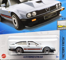 Load image into Gallery viewer, Hot Wheels 2024 Alfa Romeo GTV6 3.0 Light Grey #98 Factory Fresh 8/10 New Long Card
