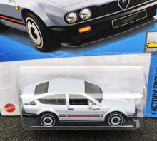Load image into Gallery viewer, Hot Wheels 2024 Alfa Romeo GTV6 3.0 Light Grey #98 Factory Fresh 8/10 New Long Card
