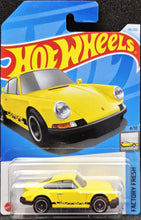 Load image into Gallery viewer, Hot Wheels 2024 Porsche 911 Carrera RS 2.7 Yellow #46 Factory Fresh 4/10 New Long Card
