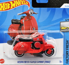 Load image into Gallery viewer, Hot Wheels 2024 Vespa 90 SS Super Sprint (1966) Red #71 Factory Fresh 6/10 New
