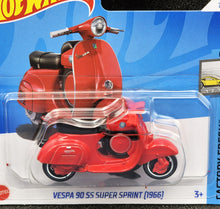 Load image into Gallery viewer, Hot Wheels 2024 Vespa 90 SS Super Sprint (1966) Red #71 Factory Fresh 6/10 New
