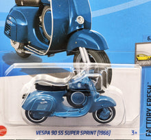 Load image into Gallery viewer, Hot Wheels 2024 Vespa 90 SS Super Sprint (1966) Blue #71 Factory Fresh 6/10 New Long Card
