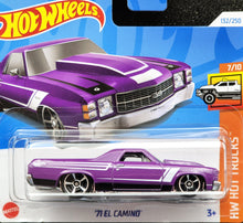 Load image into Gallery viewer, Hot Wheels 2024 &#39;71 El Camino Purple #132 HW Hot Trucks 7/10 New
