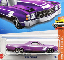 Load image into Gallery viewer, Hot Wheels 2024 &#39;71 El Camino Purple #132 HW Hot Trucks 7/10 New Long Card
