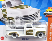 Load image into Gallery viewer, Hot Wheels 2024 &#39;52 Chevy White #139 HW Hot Trucks 8/10 New
