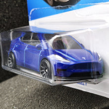 Load image into Gallery viewer, Hot Wheels 2024 Tesla Model Y Blue #15 HW Green Speed 3/10 New Long Card
