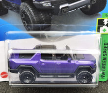 Load image into Gallery viewer, Hot Wheels 2024 GMC Hummer EV Purple #62 HW Green Speed 6/10 New Long Card
