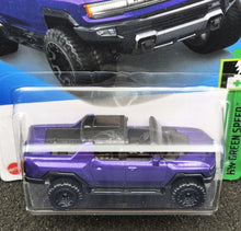 Load image into Gallery viewer, Hot Wheels 2024 GMC Hummer EV Purple #62 HW Green Speed 6/10 New Long Card
