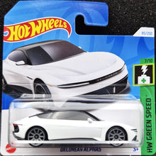 Load image into Gallery viewer, Hot Wheels 2024 DeLorean Alphas White #85 HW Green Speed 7/10 New
