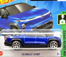 Load image into Gallery viewer, Hot Wheels 2024 Silverado EV RST Blue #110 HW Green Speed 8/10 New
