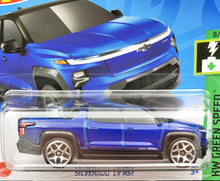 Load image into Gallery viewer, Hot Wheels 2024 Silverado EV RST Blue #110 HW Green Speed 8/10 New
