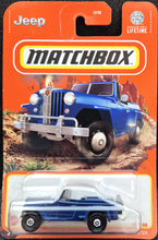 Load image into Gallery viewer, Matchbox 2024 1948 Willys Jeepster Dark Blue #10 MBX Adventure 10/100 New Long Card
