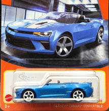 Load image into Gallery viewer, Matchbox 2024 &#39;16 Chevy Camaro Convertible Blue #31 MBX Showroom New Long Card
