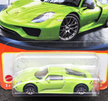 Load image into Gallery viewer, Matchbox 2024 Porsche 918 Spyder Lime Green #45 MBX Showroom New Long Card
