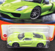 Load image into Gallery viewer, Matchbox 2024 Porsche 918 Spyder Lime Green #45 MBX Showroom New Long Card
