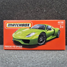 Load image into Gallery viewer, Matchbox 2024 Porsche 918 Spyder Lime Green #45 MBX Showroom New Sealed Box
