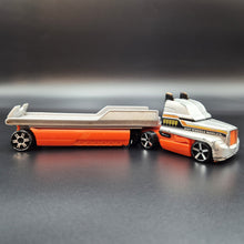 Load image into Gallery viewer, Hot Wheels 2011 Litt Haul - Flatbed Farm Hauler Grey HW Racing Rigs
