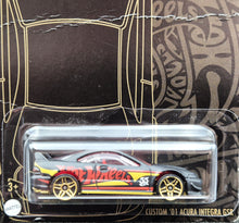 Load image into Gallery viewer, Hot Wheels 2023 Custom &#39;01 Acura Integra GSR Matte Black 55th Anniversary Black &amp; Yellow Series 5/6 Mix 2 New
