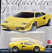Load image into Gallery viewer, Hot Wheels 2023 Lamborghini Countach LP5000 QV Yellow Hot Wheels Spettacolare Car Culture 3/5 New
