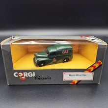 Load image into Gallery viewer, Corgi 1959 Morris Minor Van Gas Board Dark Green C957/2 1986 Corgi Classics 1:43 Die Cast Model
