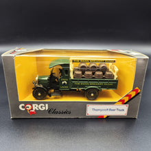 Load image into Gallery viewer, Corgi 1930 Thornycroft Beer Truck Swan Lager Green C867/3 1986 Corgi Classics 1:43 Die Cast Model
