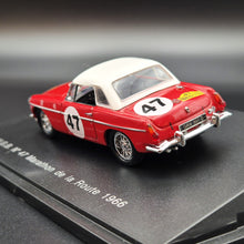 Load image into Gallery viewer, Universal Hobbies Eagle&#39;s Race 1966 M.G.B Marathon de la Route #47 Red 1092 1:43 Die Cast Model
