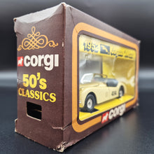 Load image into Gallery viewer, Corgi 1952 Jaguar XK120 2 Door Roadster/Rally Car Cream #804 Corgi Cars of the 50&#39;s 1:36 Die Cast Model
