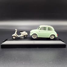 Load image into Gallery viewer, Vitesse 1957 Fiat 500 with Vespa Scooter Pale Green #008 1:43 Die Cast Model
