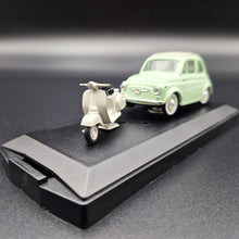 Load image into Gallery viewer, Vitesse 1957 Fiat 500 with Vespa Scooter Pale Green #008 1:43 Die Cast Model
