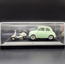 Load image into Gallery viewer, Vitesse 1957 Fiat 500 with Vespa Scooter Pale Green #008 1:43 Die Cast Model
