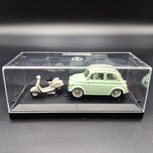 Load image into Gallery viewer, Vitesse 1957 Fiat 500 with Vespa Scooter Pale Green #008 1:43 Die Cast Model
