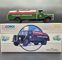 Load image into Gallery viewer, Corgi 1934 White Petrol Tanker - The Petrol Corporation Green #98449 Corgi Classics 1:50 Die Cast Model

