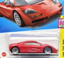 Load image into Gallery viewer, Hot Wheels 2024 McLaren F1 Red #243 HW: The &#39;90s 9/10 New Long Card
