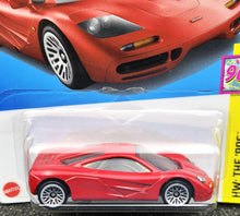Load image into Gallery viewer, Hot Wheels 2024 McLaren F1 Red #243 HW: The &#39;90s 9/10 New Long Card

