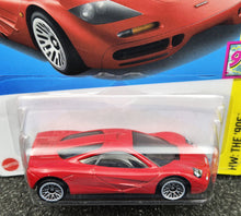 Load image into Gallery viewer, Hot Wheels 2024 McLaren F1 Red #243 HW: The &#39;90s 9/10 New Long Card
