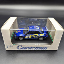 Load image into Gallery viewer, Cararama 2001 Subaru Impreza WRC Rally Car Blue #143 1:43 Die Cast Model

