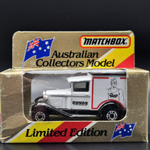 Load image into Gallery viewer, Matchbox 1987 Ford Model A Van &quot;Bonds&quot; White Series 1-75 MB38 Limited Edition - Boxed Unopened
